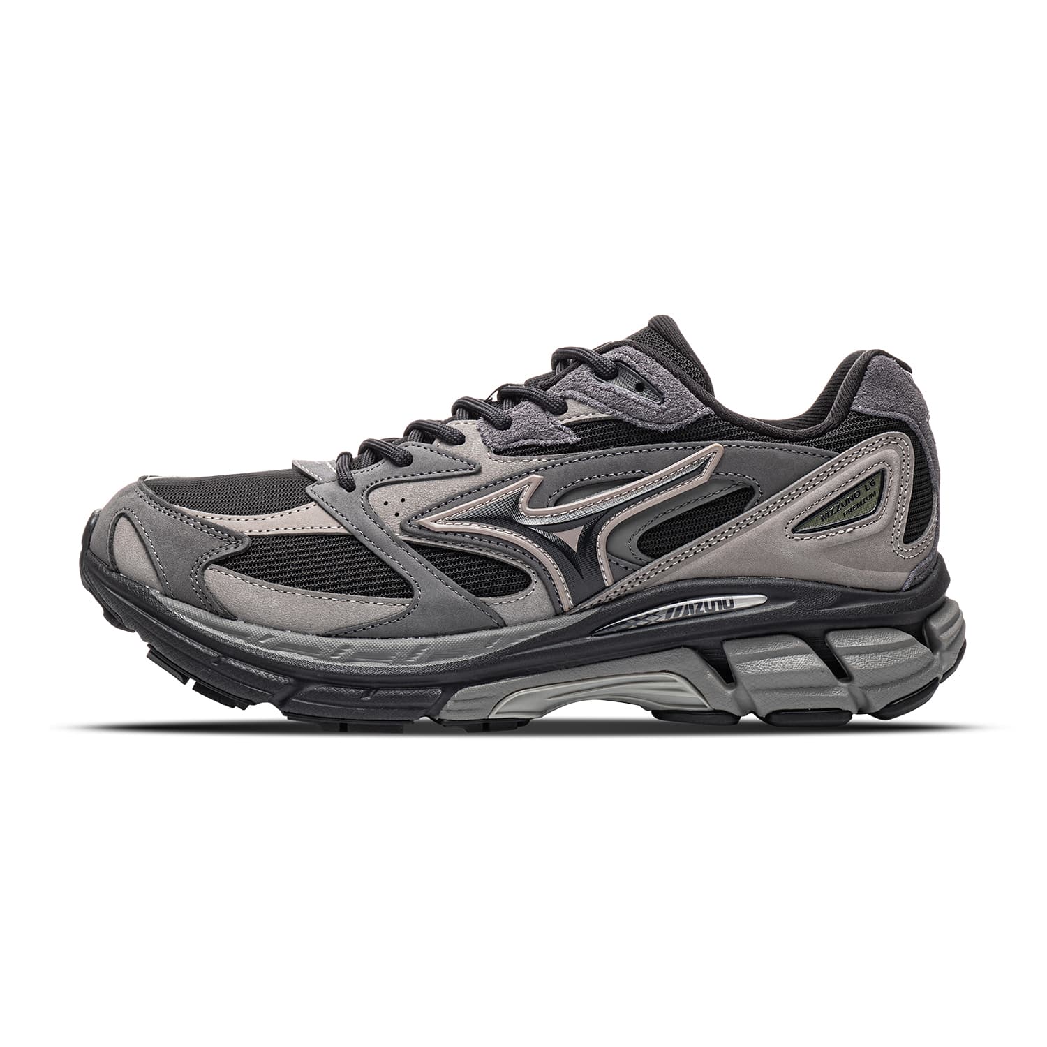 Кроссовки для бега Mizuno LG Premium Беговые кроссовки Low Топ Черно-коричневый WET Серый Светло-черный Красный Унисекс - изображение 1