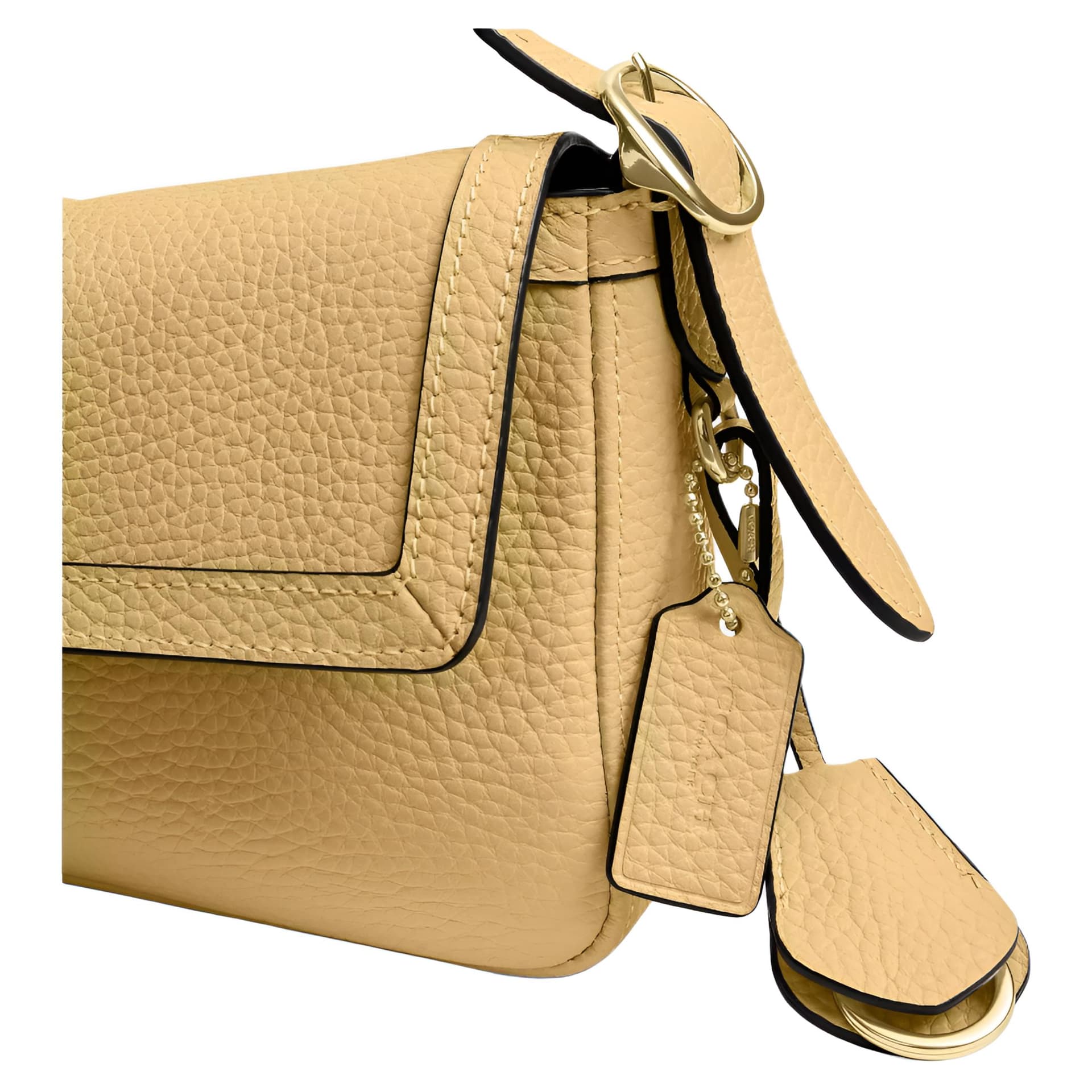 Мини-сумка Coach ETTA Галечная кожа Сумка на плечо Средний Женские Мягкий желтый - изображение 6