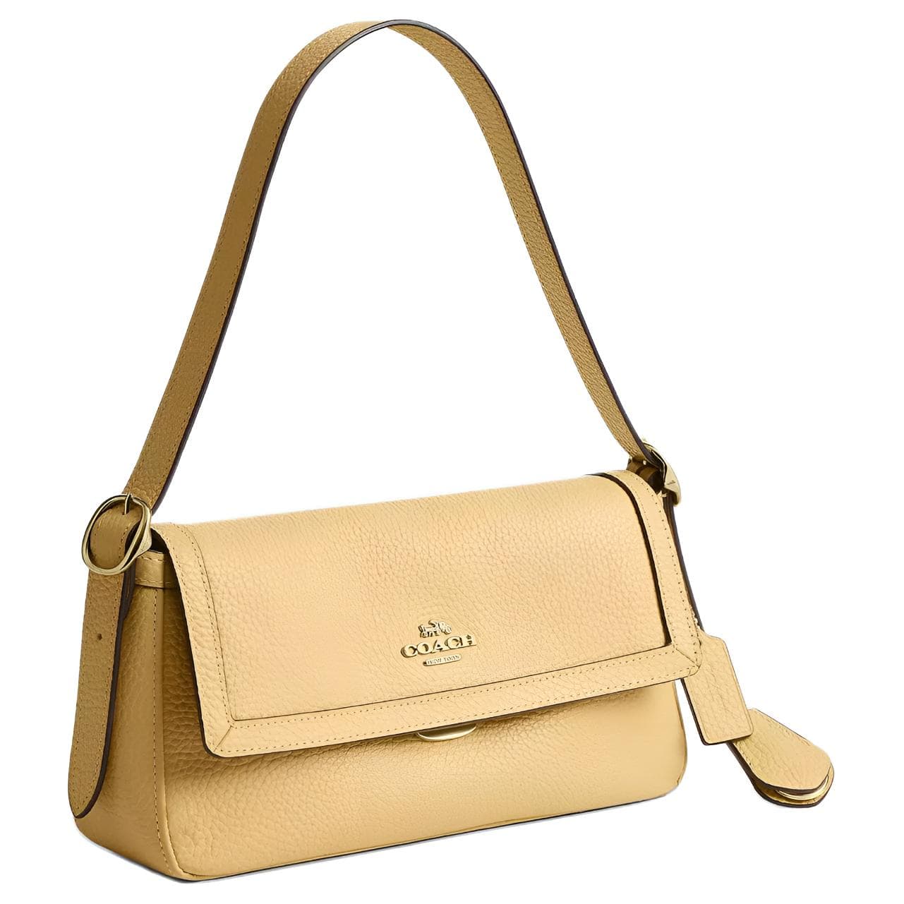 Мини-сумка Coach ETTA Галечная кожа Сумка на плечо Средний Женские Мягкий желтый - изображение 3
