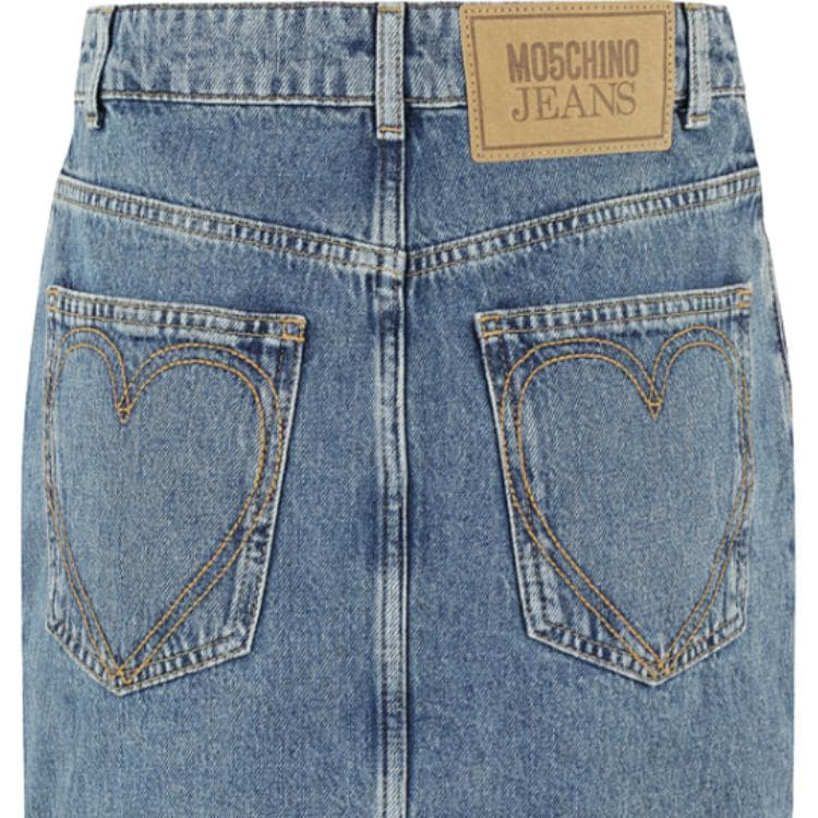 MOSCHINO Джинсовые короткие юбки женские синие - изображение 5