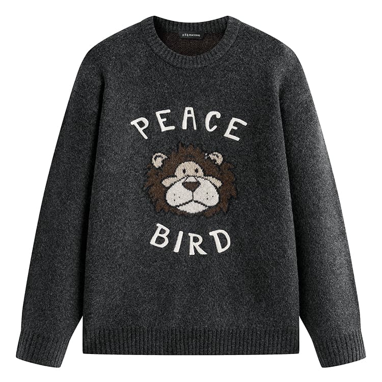 Кофта PEACEBIRD MEN Серый цвет замковой скалы Партия 1 Мужские свитеры - изображение 1