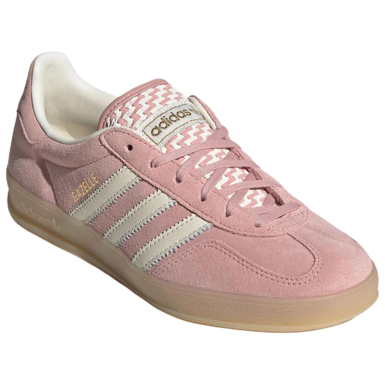 Кроссовки Adidas Originals GAZELLE INDOOR Кеды немецкой армии (GAT) Низкий Топ Чудо Пурпурно-розовый Нефритовый белый Золото Женские - изображение 3