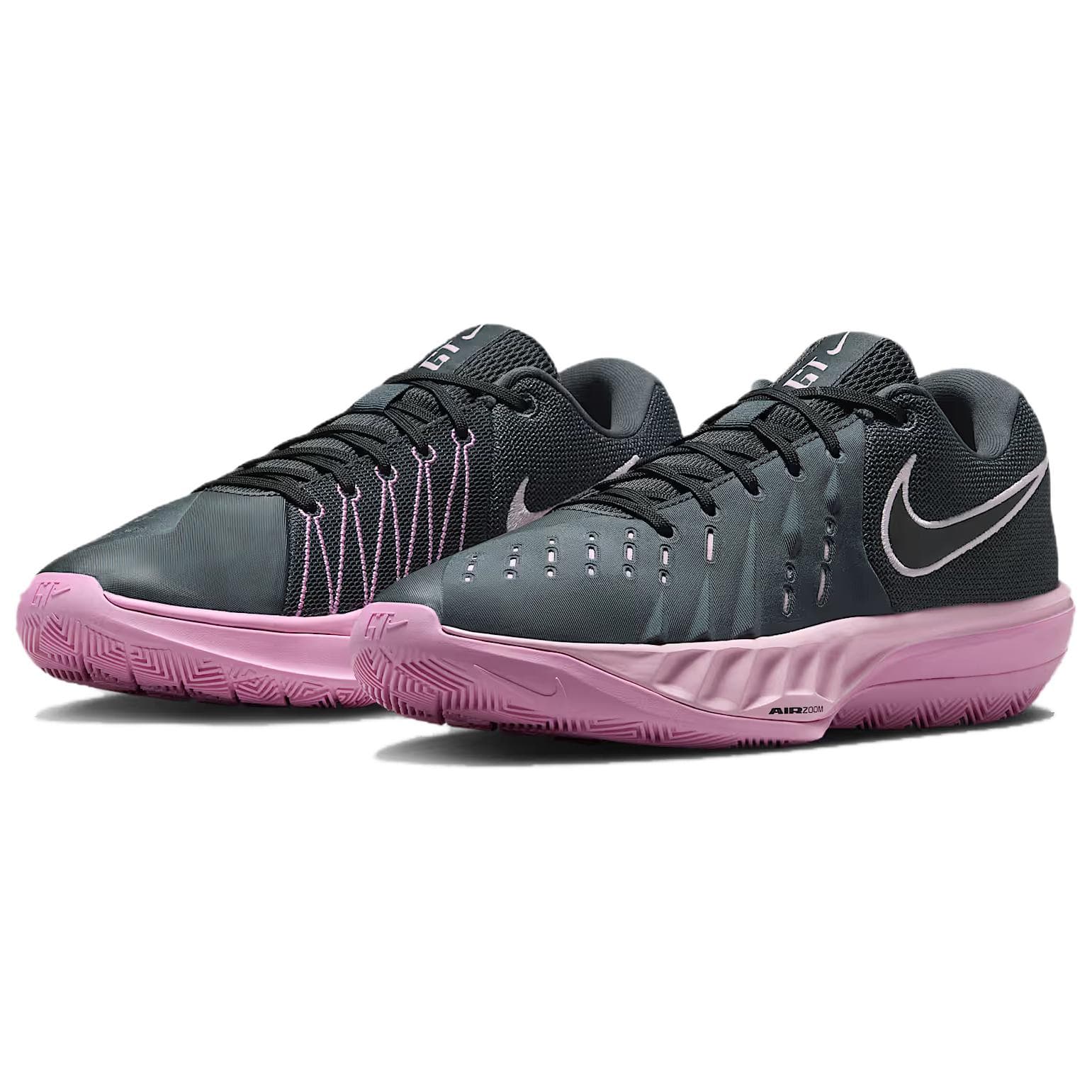Кроссовки для баскетбола Nike Air Zoom G.T. Cut ACADEMY 2 Баскетбольные кроссовки Low Топ Угольно-серый Розовая пена Освежающий вариант Пурпурно-розовый Черный Унисекс - изображение 3