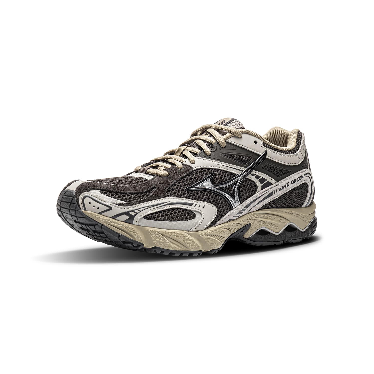 Кроссовки для бега Mizuno WAVE ORION Беговые кроссовки Низкий Топ Темно-углеродный серый Светлый бежевый серый Кабин коричневый Унисекс - изображение 2