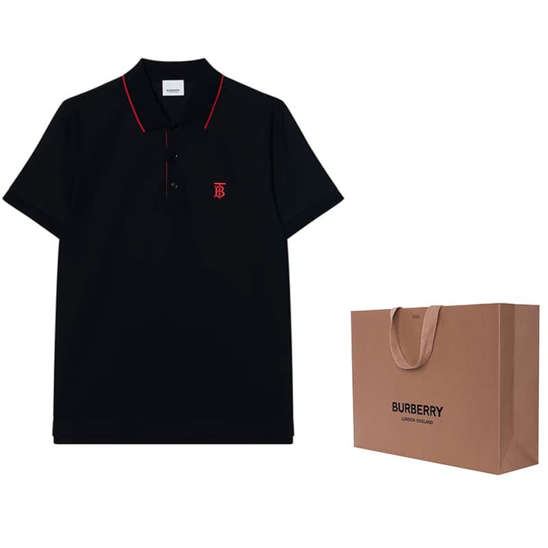 Поло Burberry Logo Embroidered Polo Shirt Black - изображение 3