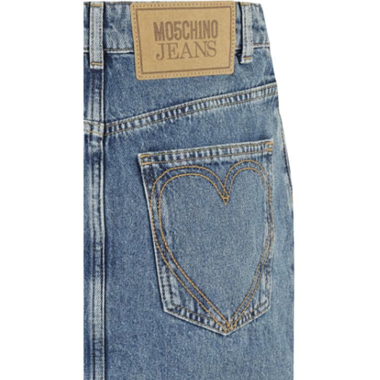 MOSCHINO Джинсовые короткие юбки женские синие - изображение 3