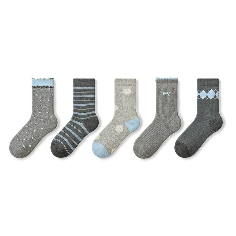 Носки PRIMEET Grayson Preppy 5 Pack Женские носки Crew - изображение 1