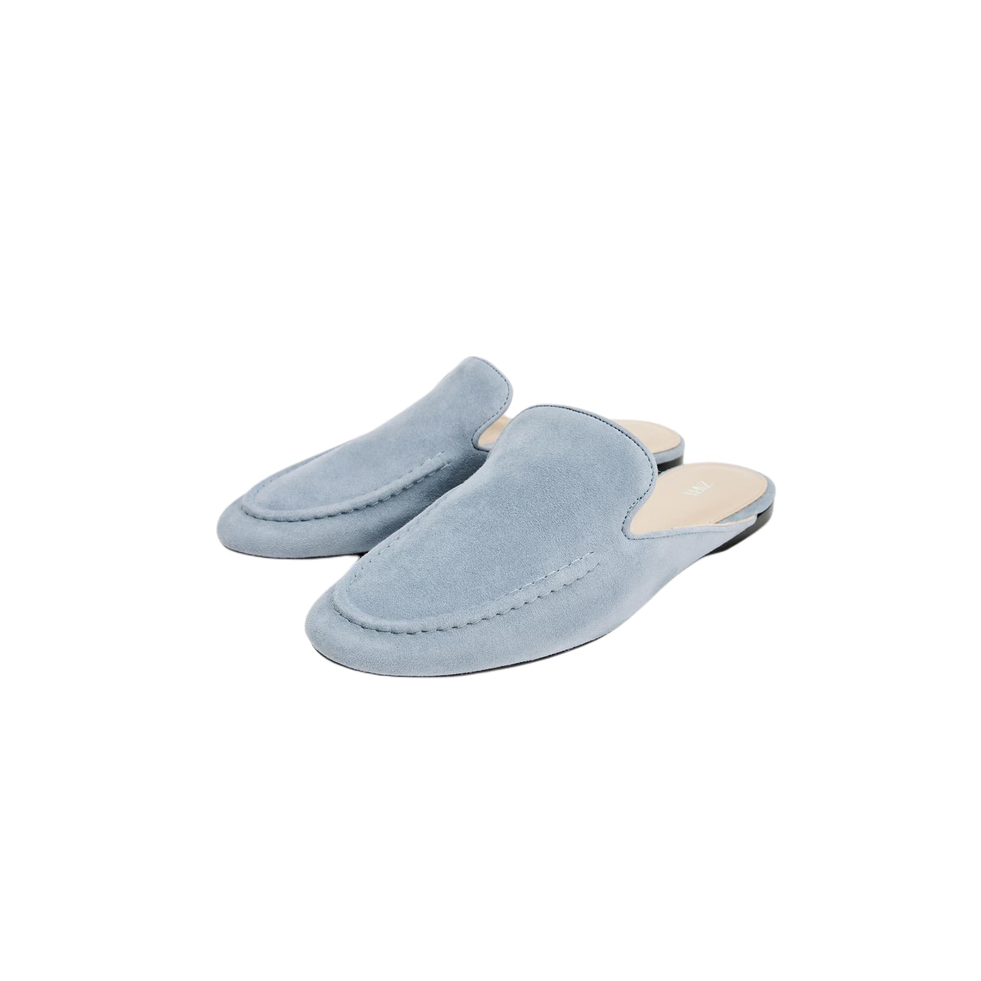 Сандалии ZARA Closed Slippers Blue Women's - изображение 2