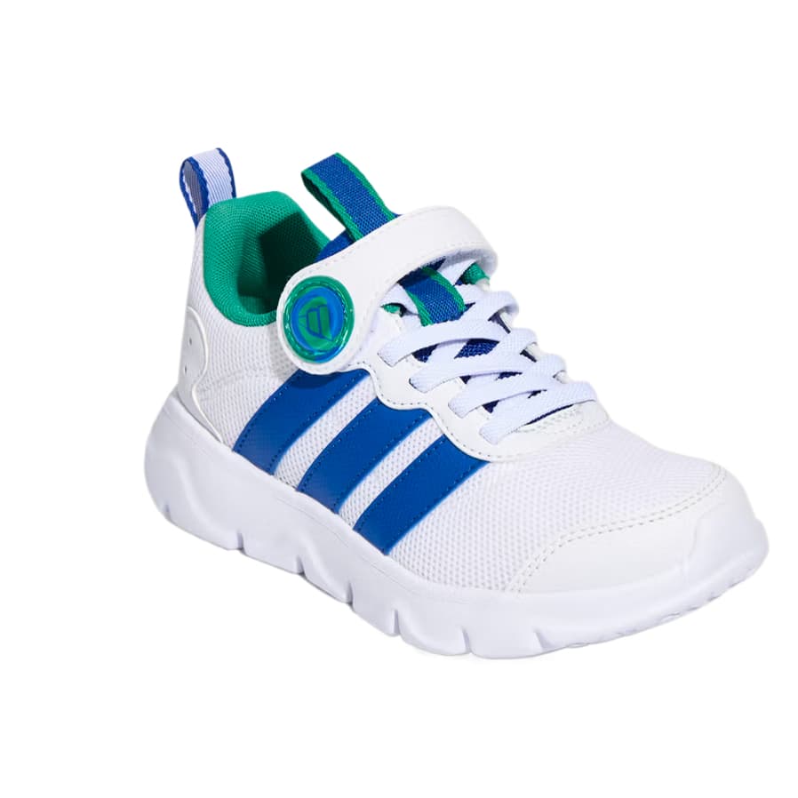 Adidas Детские тренировочные кроссовки Low Топ Белый Королевский синий Газонный зеленый Kids - изображение 3