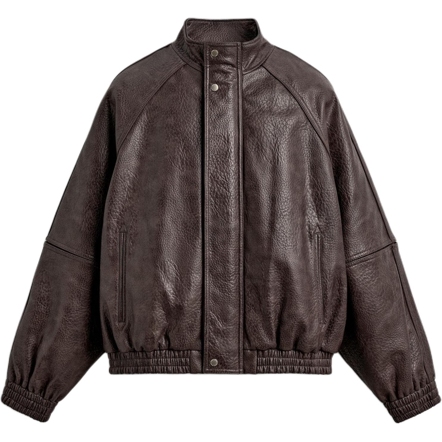 Кожаная куртки zara Темно-кофейный Желтый Мужской Кожаные куртки - изображение 1