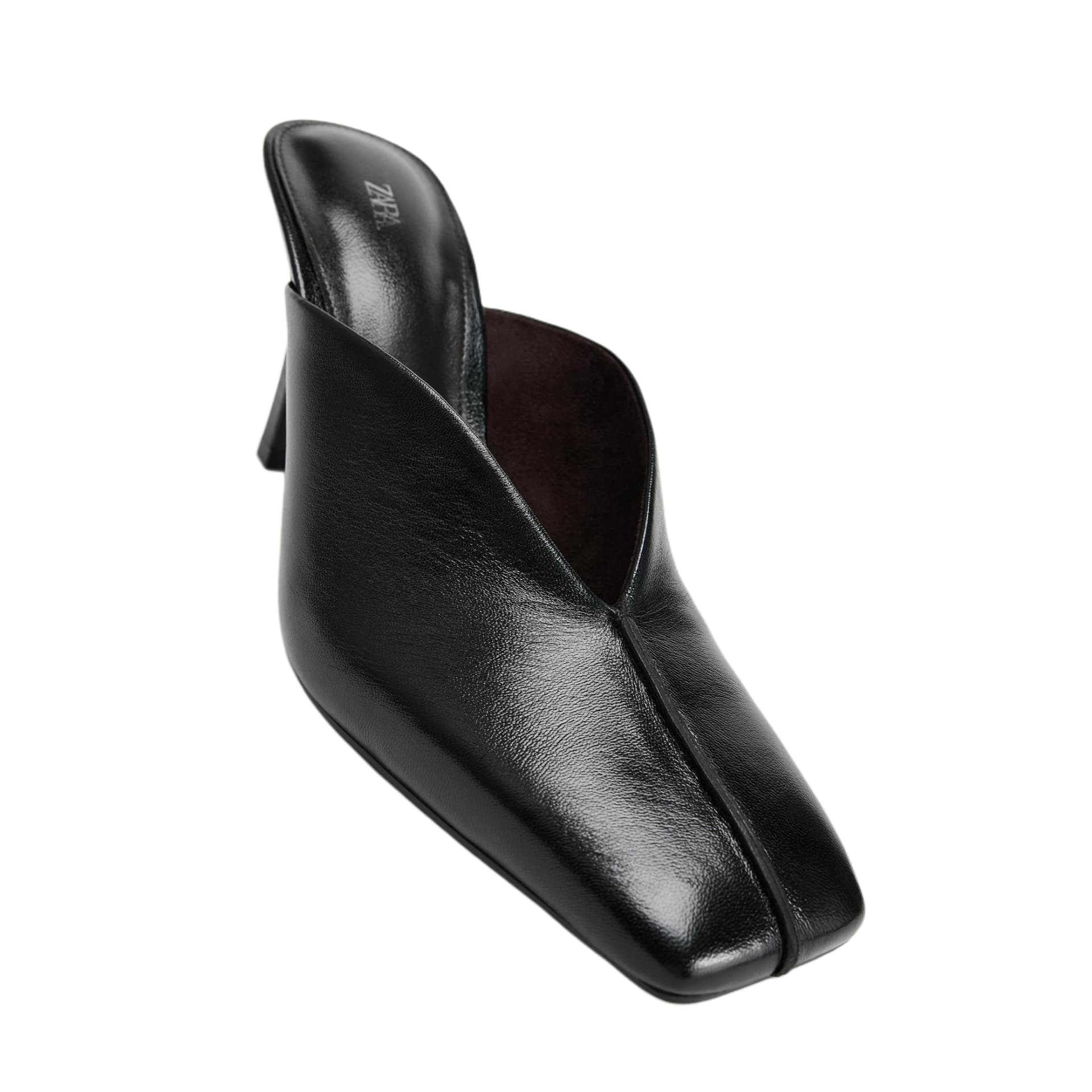 Сандалии ZARA Closed Slippers Black Women's - изображение 4