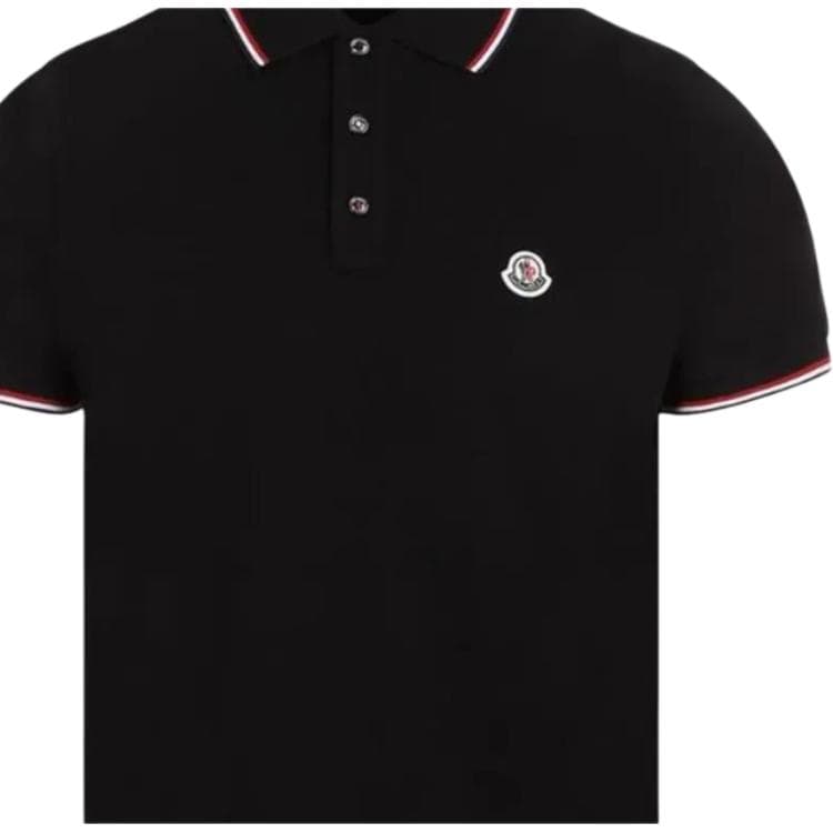 Поло MONCLER Мужская черная поло - изображение 4