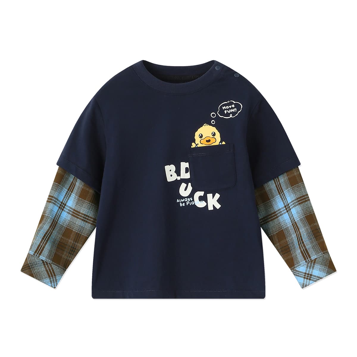 Футболка B.DUCK Темно-синие рубашки для дошкольников - изображение 1
