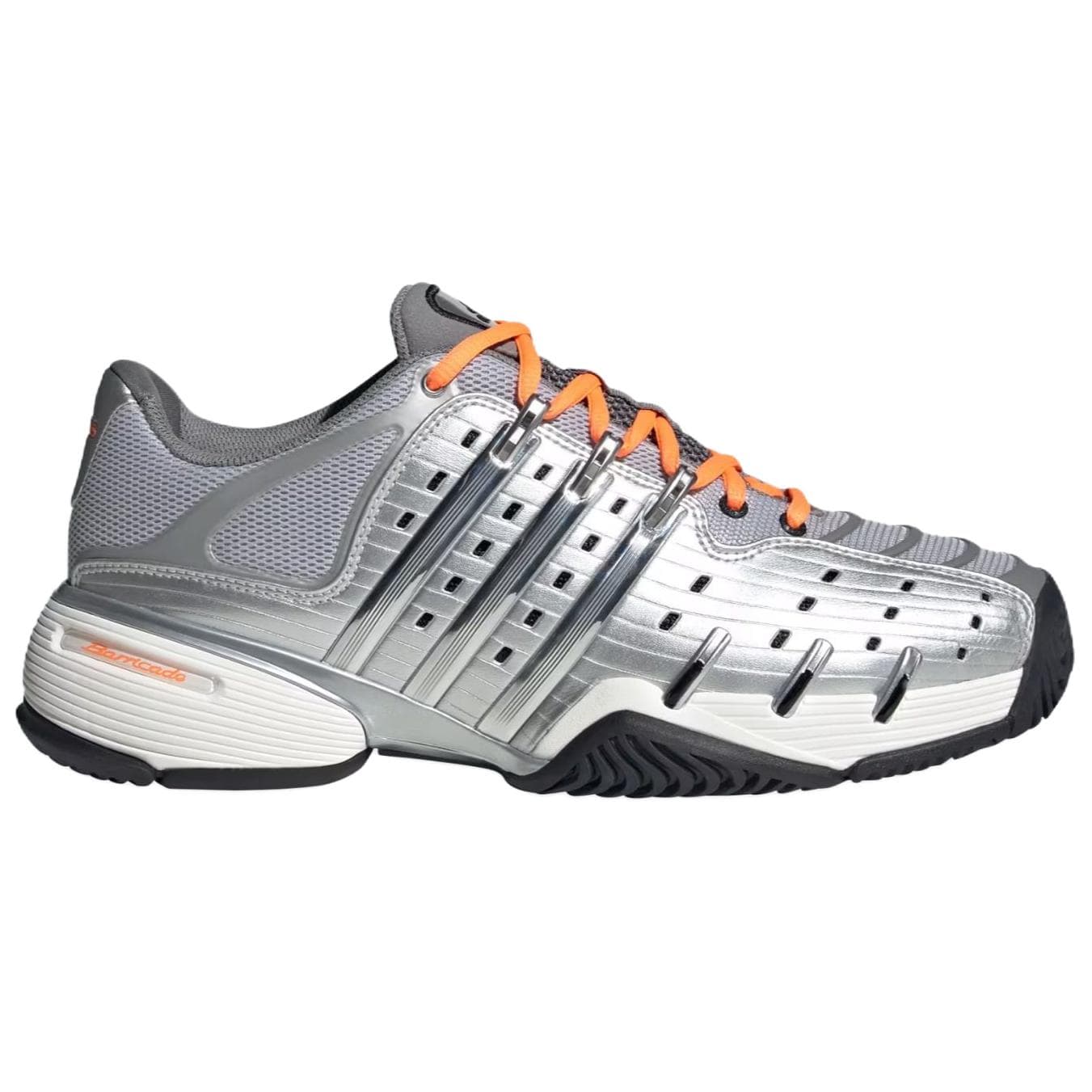Кроссовки Adidas Barricade 5 Повседневная обувь Низкий Топ Матовый Серебряный Металлический Серебряный Основной Черный Унисекс - изображение 2
