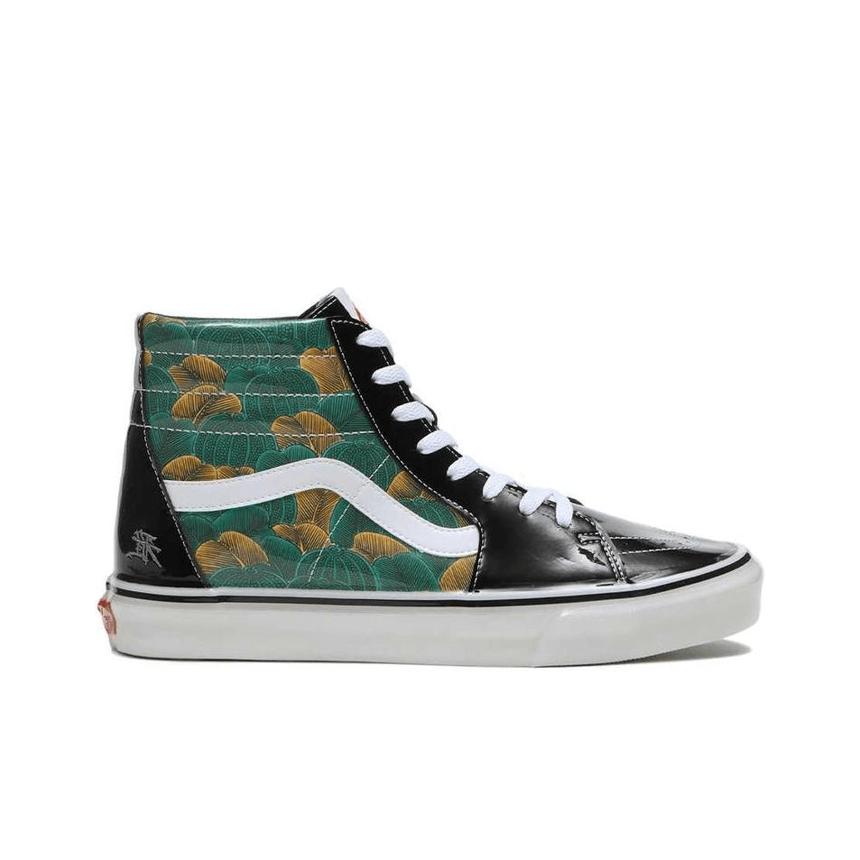 Кроссовки Vans X Kukutani SK8 HI Устойчивая к истиранию высокая обувь для скейтбординга Мужская Зеленая Черная - изображение 2