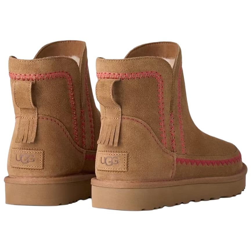 Ботинки зимние ugg Classic Novelty Сноубутсы Low Топ Каштановый Женские - изображение 4