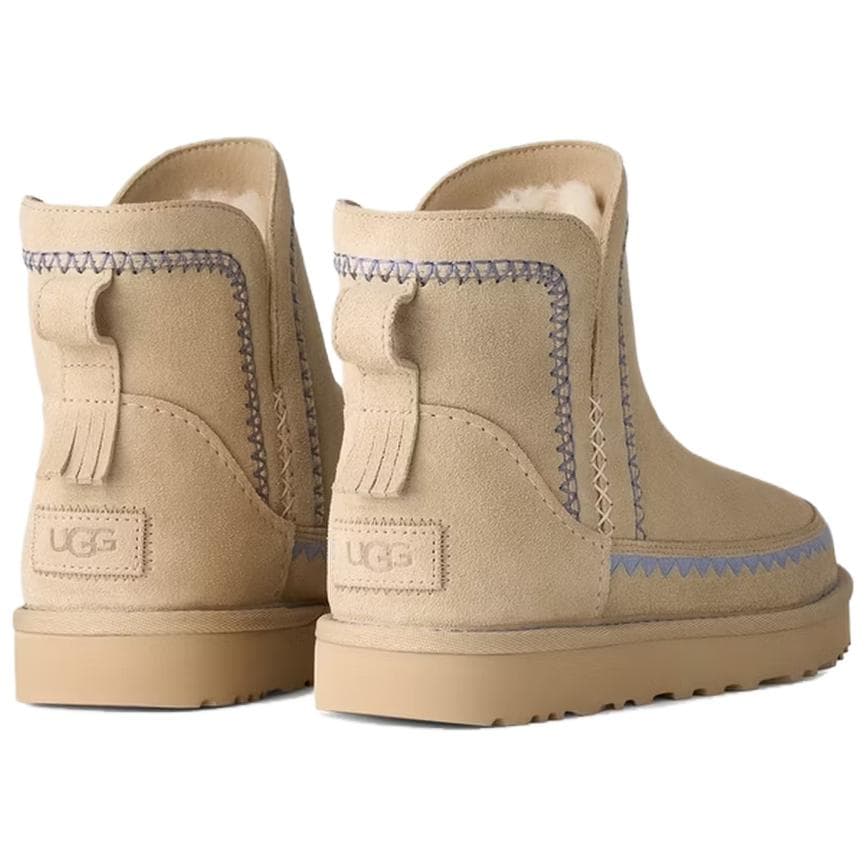 Ботинки зимние ugg Classic Novelty Сноубутсы Low Топ Песок Женские - изображение 4