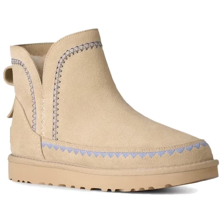 Ботинки зимние ugg Classic Novelty Сноубутсы Low Топ Песок Женские - изображение 3