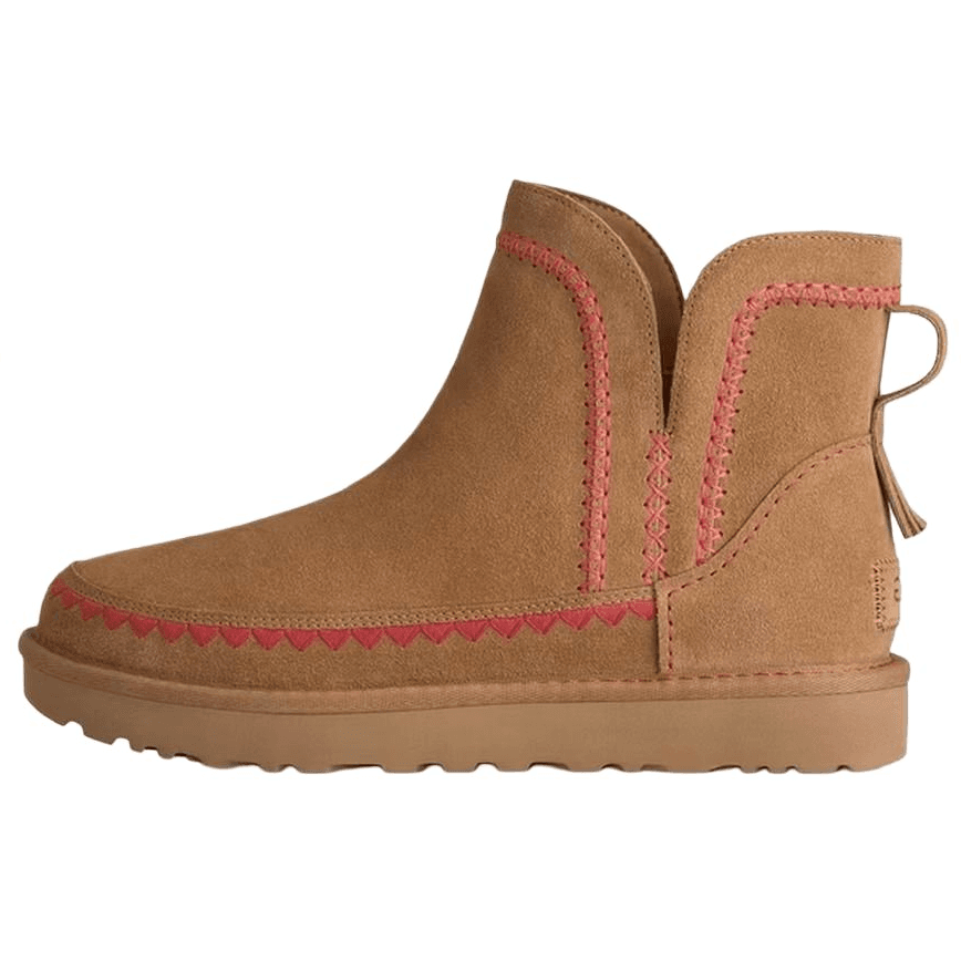 Ботинки зимние ugg Classic Novelty Сноубутсы Low Топ Каштановый Женские - изображение 1