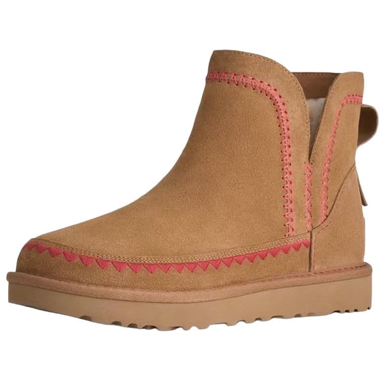 Ботинки зимние ugg Classic Novelty Сноубутсы Low Топ Каштановый Женские - изображение 2
