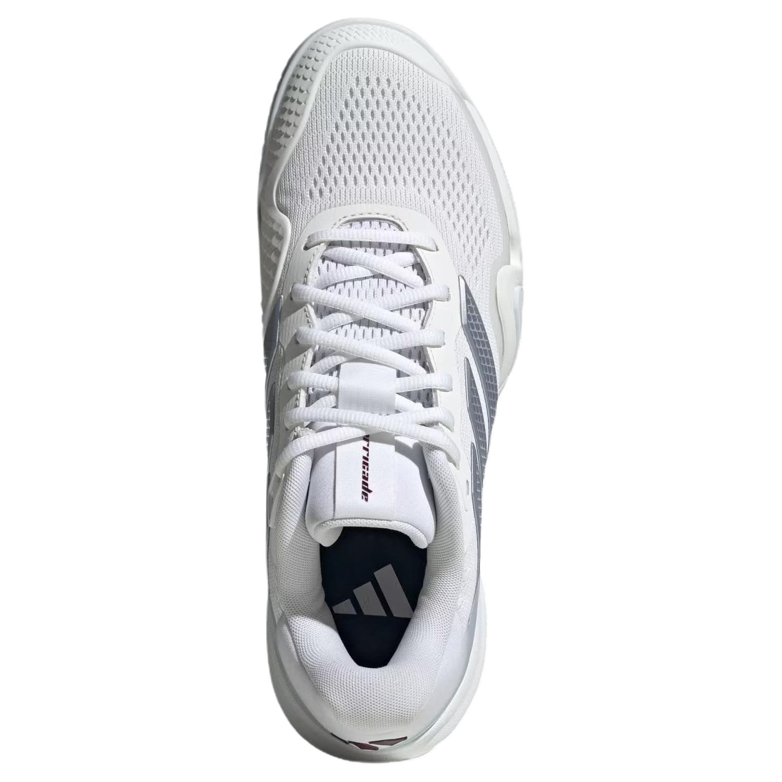 Кроссовки для тенниса Adidas BARRICADE 14 Теннисные кроссовки Низкий топ Облачный белый Технологический серый Металлик Бургунди Мужской - изображение 3