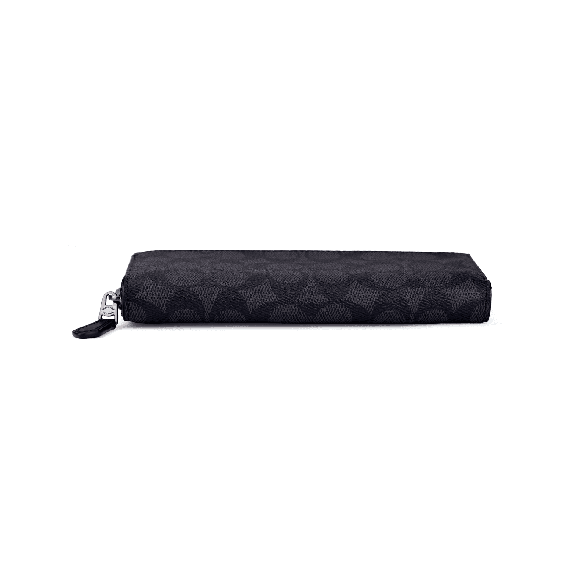 Кошелек COACH Аккордеонный кошелек с покрытием холст и гладкая телячья кожа мужской угольный и черный - изображение 5