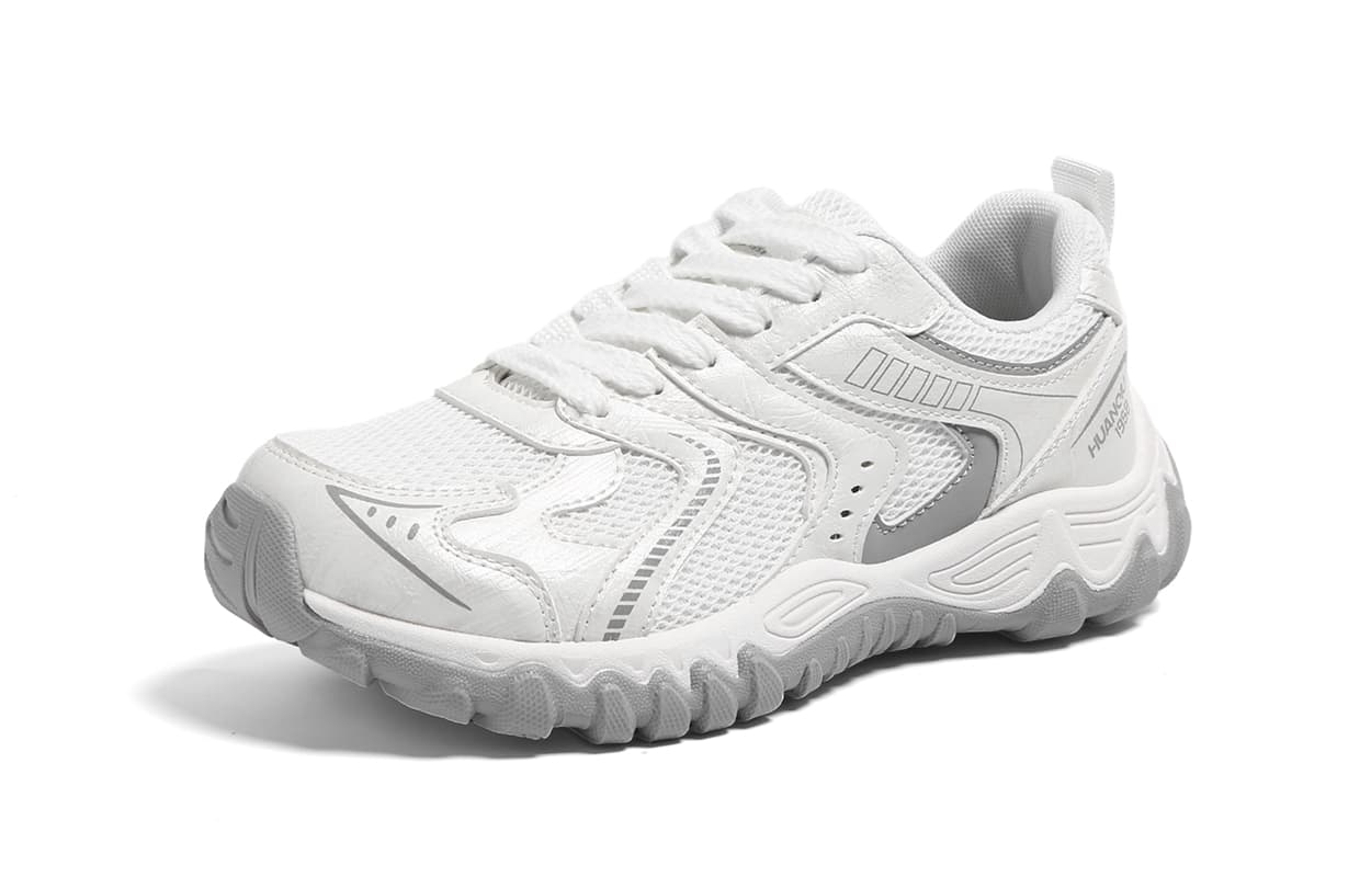 Кроссовки HUANQIU Повседневная обувь Low Топ Бело-серый Женские - изображение 7