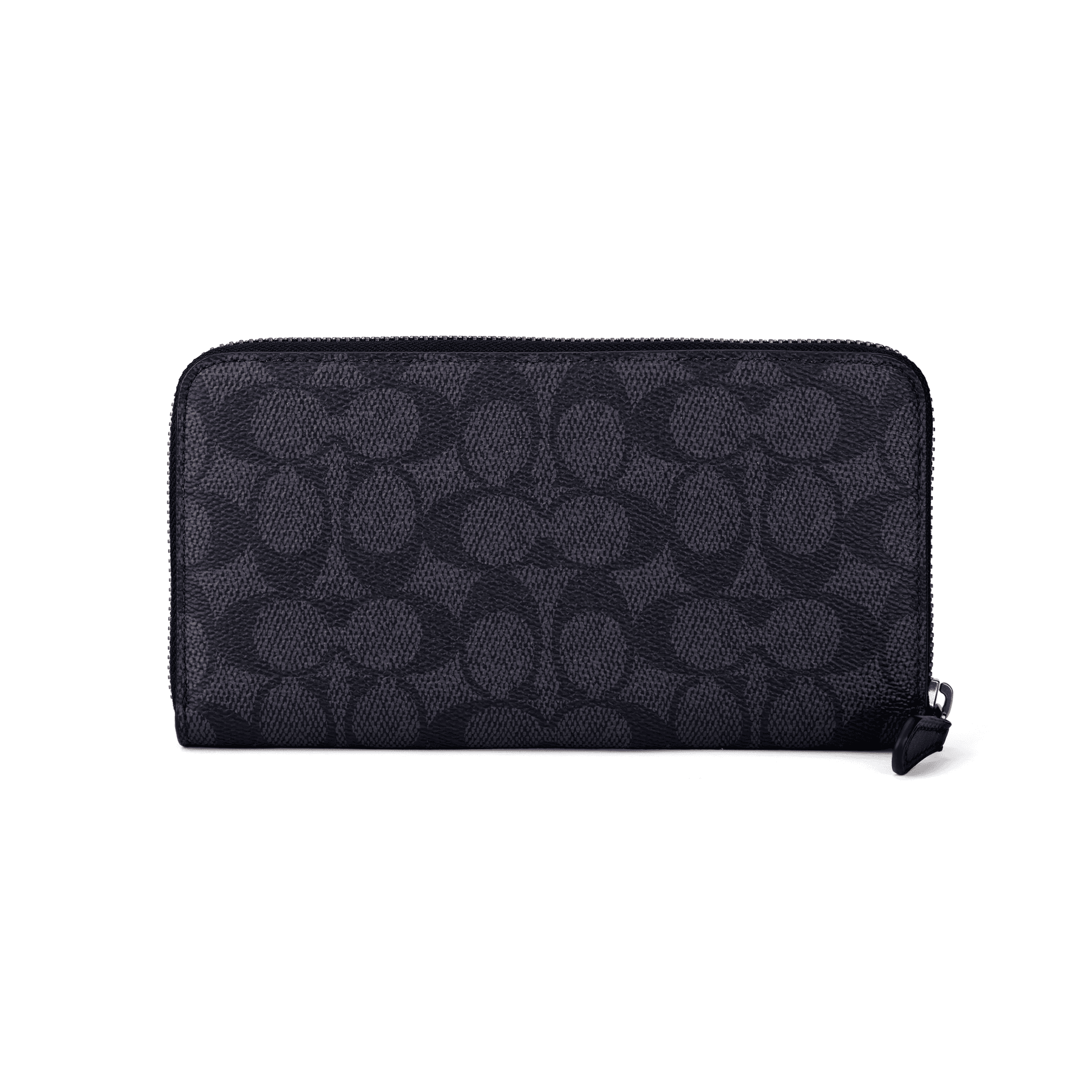 Кошелек COACH Аккордеонный кошелек с покрытием холст и гладкая телячья кожа мужской угольный и черный - изображение 3
