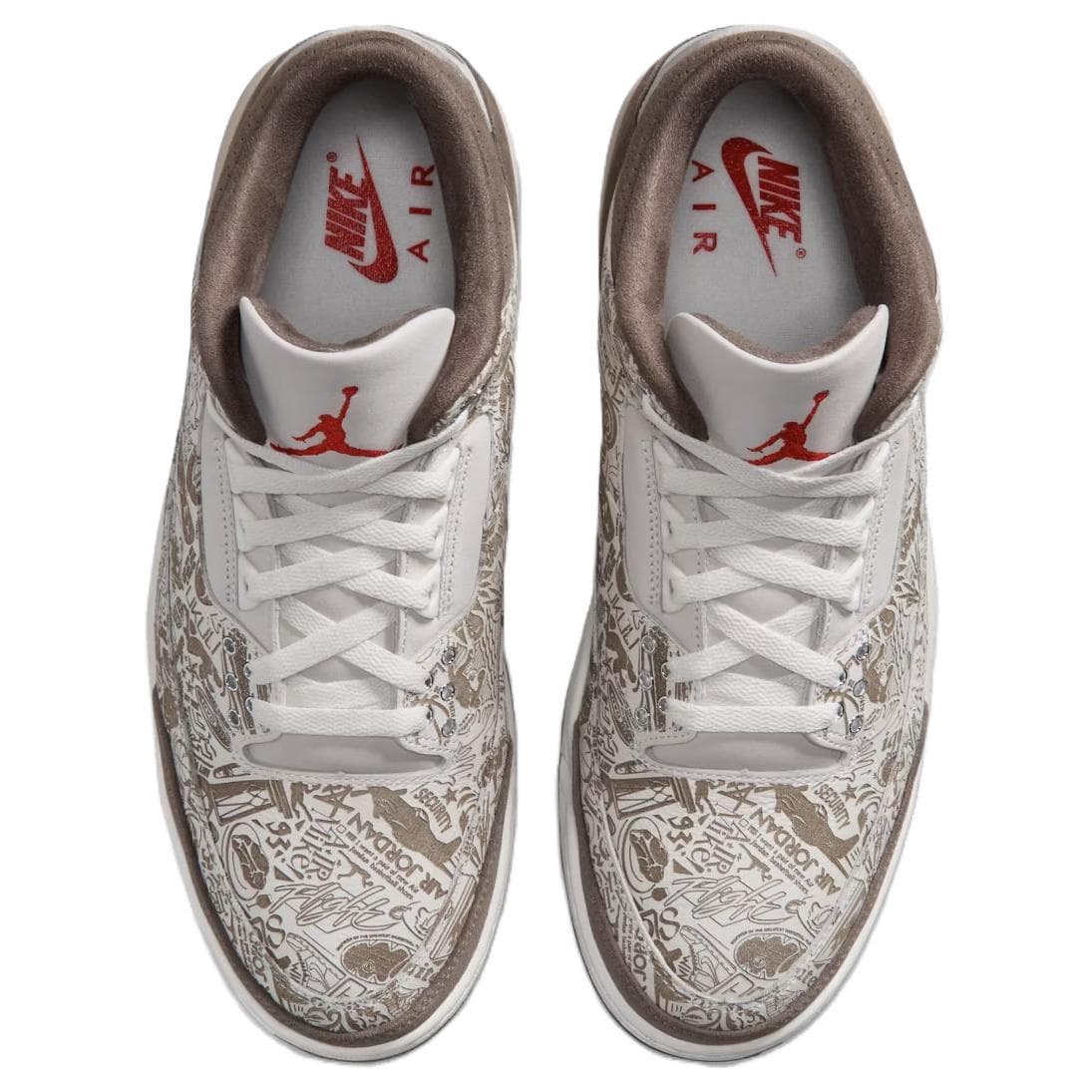 Ретро баскетбольные кроссовки Jordan Air Jordan 3 Ретро Баскетбольные Кроссовки Низкий Топ Белый Коричневый Мужской - изображение 4