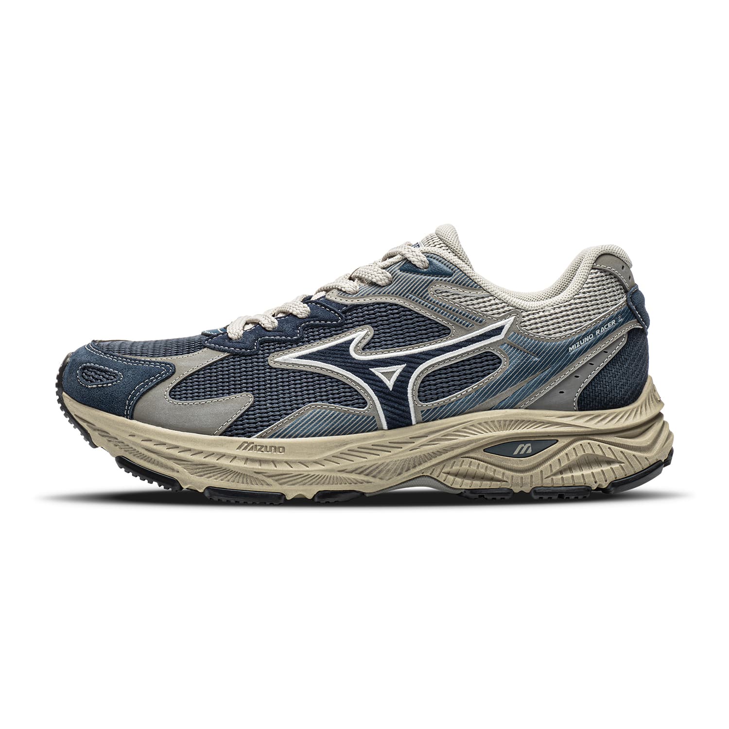 Кроссовки для бега Mizuno Racer S Беговые кроссовки Low Топ Темно-синий Темно-серый Меланхолический синий Унисекс - изображение 1