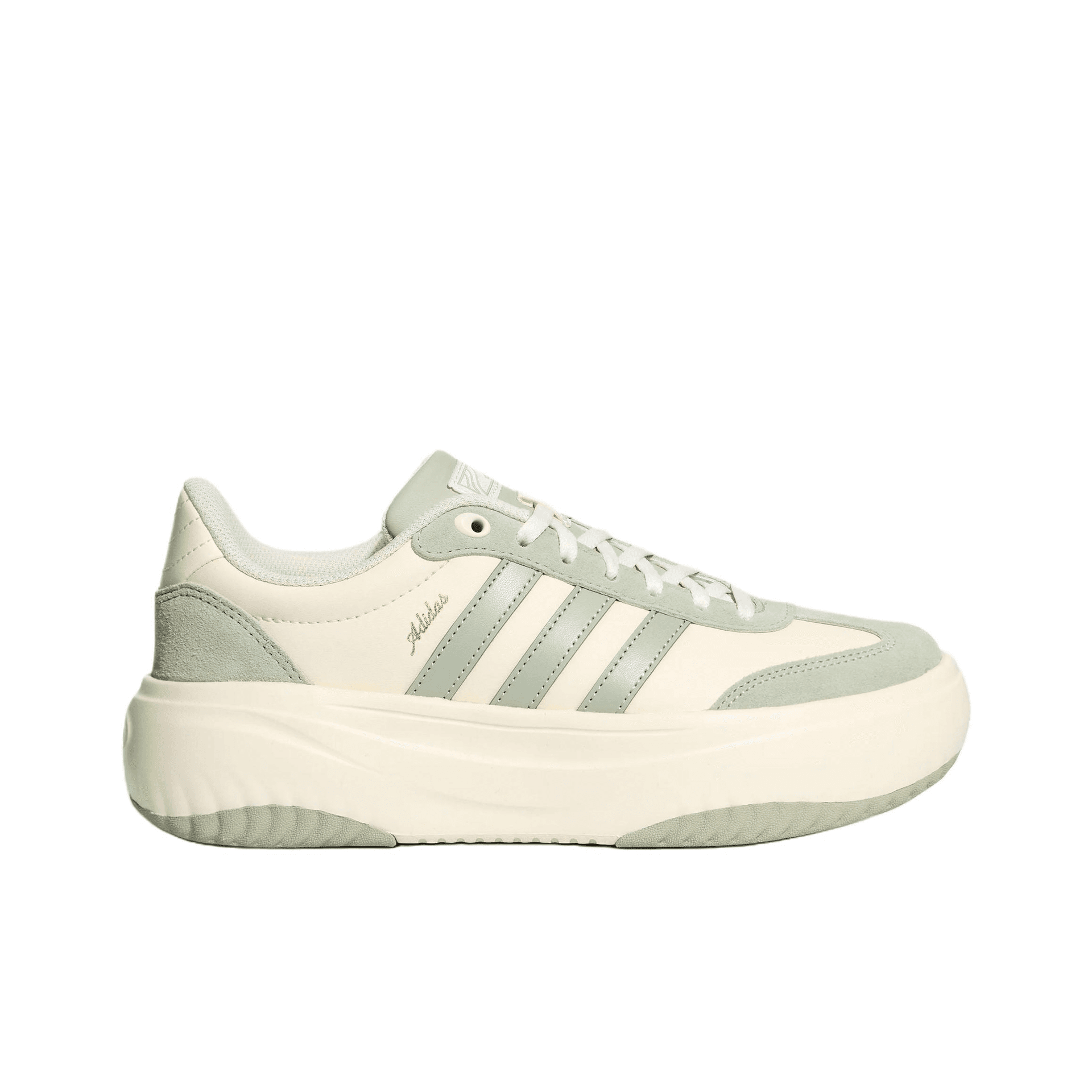 Кроссовки Adidas FLARE PLATFORM Кеды немецкой армии (GAT) Low Топ Светло-бежевый Зелёный Женские - изображение 2