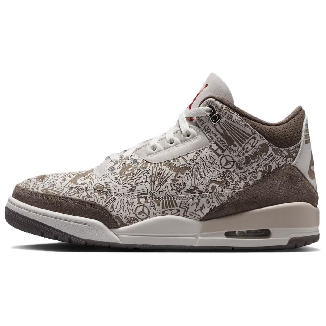 Ретро баскетбольные кроссовки Jordan Air Jordan 3 Ретро Баскетбольные Кроссовки Низкий Топ Белый Коричневый Мужской - изображение 1