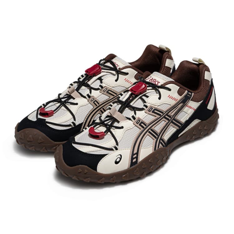 Кроссовки для бега ASICS Гель AMMG Беговые кроссовки Низкий Топ Экрю Черный Унисекс - изображение 3