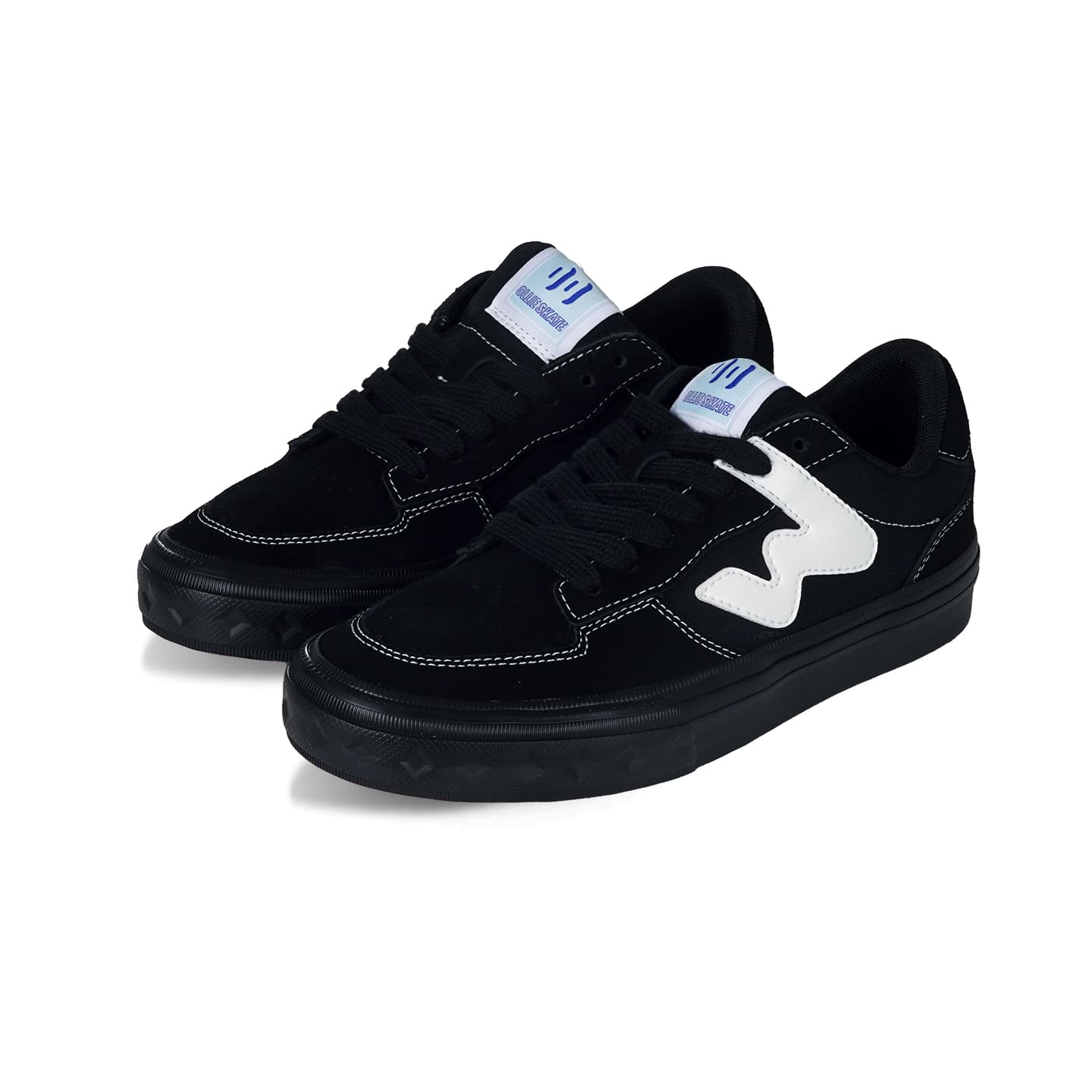 Кроссовки Ollieskate Скейтборд Кроссовки Низкие Черный Воин (Белый Черный Шнурки) Унисекс - изображение 3