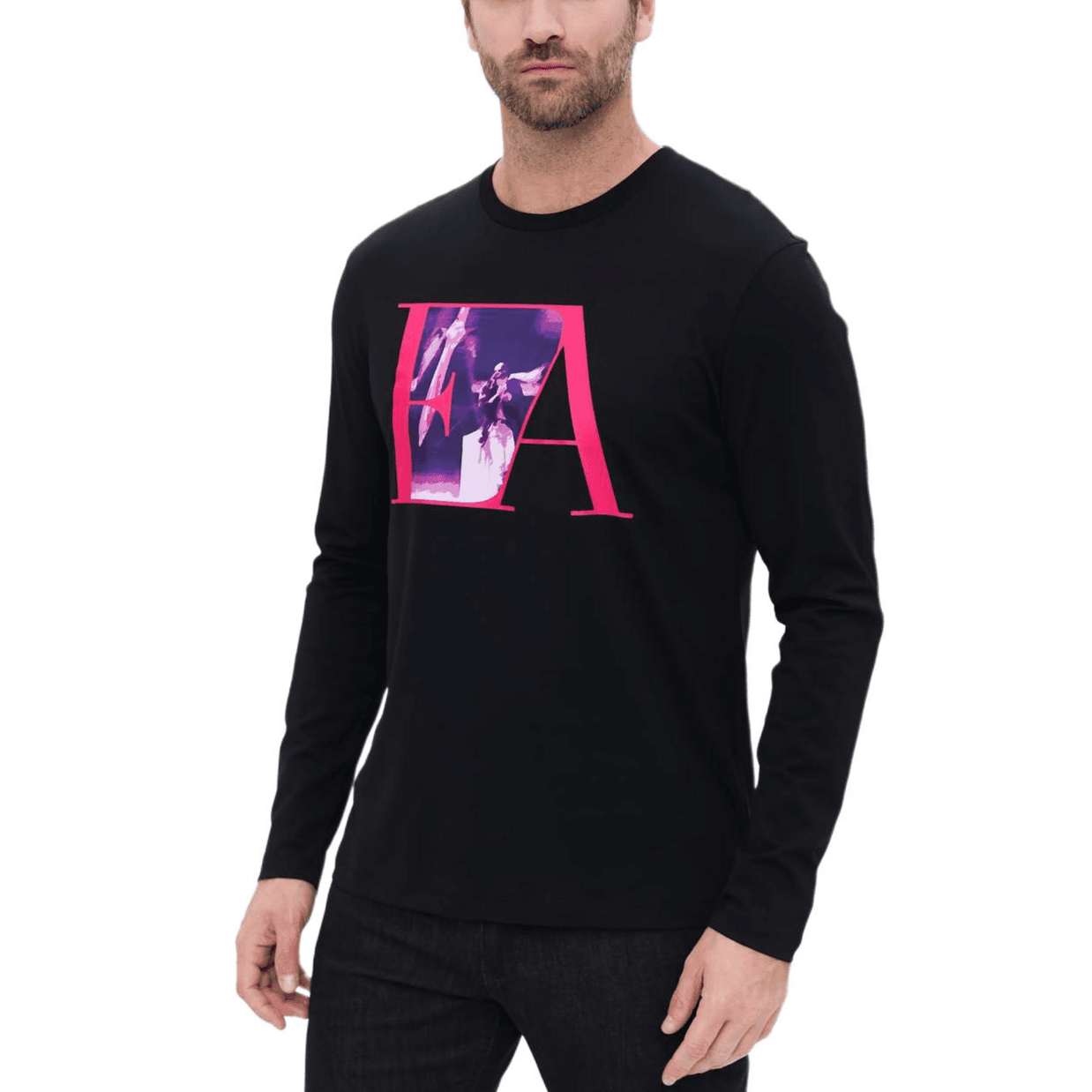 Футболка EMPORIO ARMANI EA7 Черные Мужские Рубашки - изображение 1