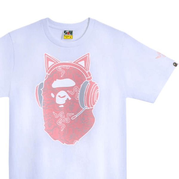 Футболка BAPE x Razer FW22 Neon Camo Ape Head Tee T - изображение 3