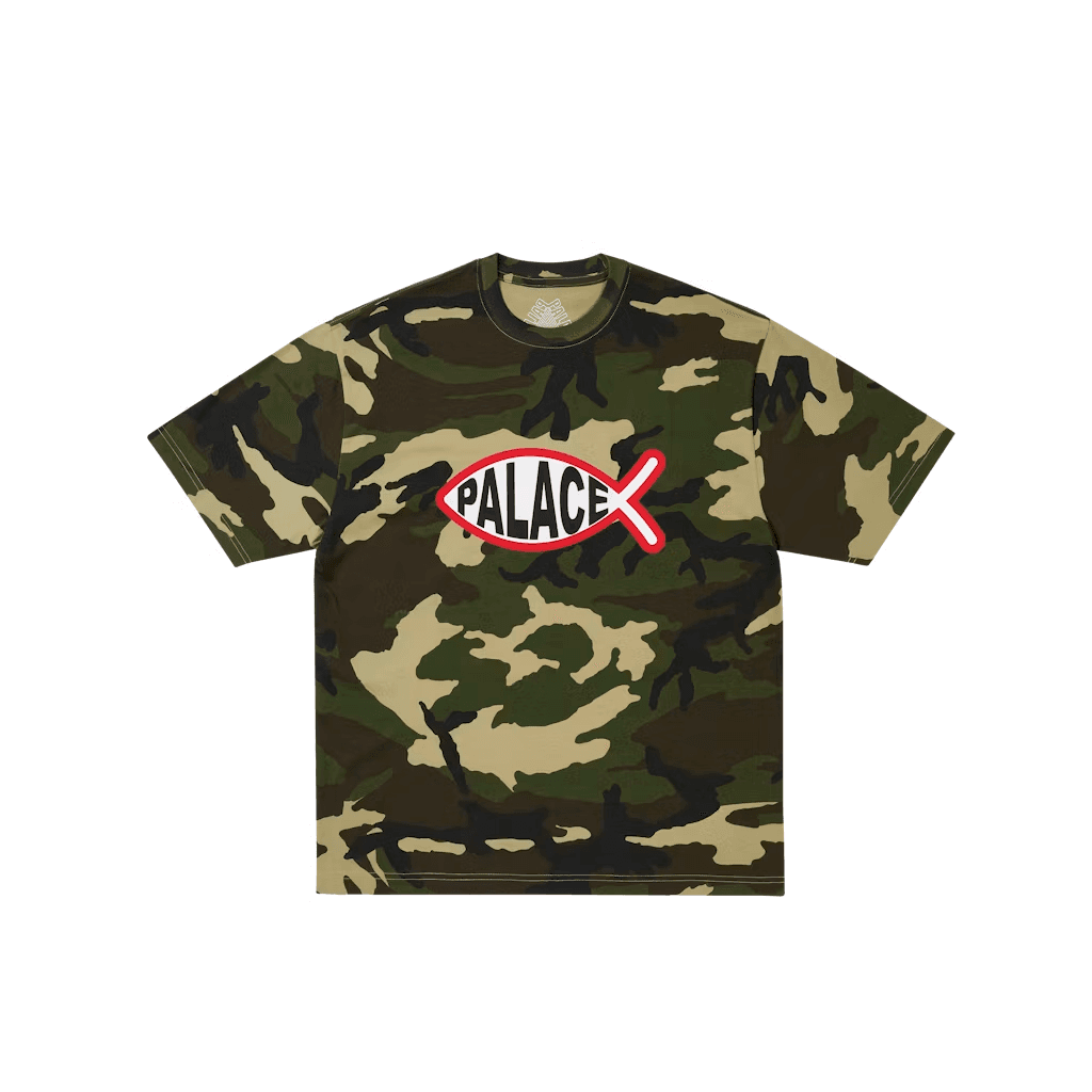 Футболка PALACE Camouflage Green Unisex T-Shirts PALACE Камуфляж Зеленый Унисекс Футболки - изображение 1