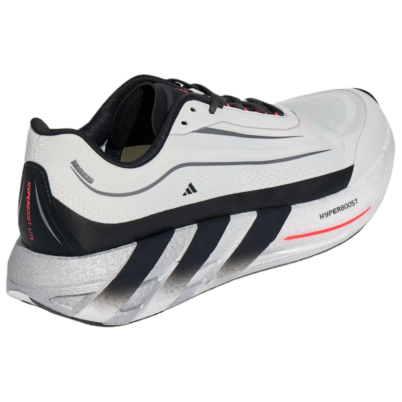 Кроссовки для бега Adidas HYPERBOOST Беговые кроссовки Низкий Топ Кристальный Белый Угольно-черный Вихрь Неоново-красный Унисекс - изображение 4