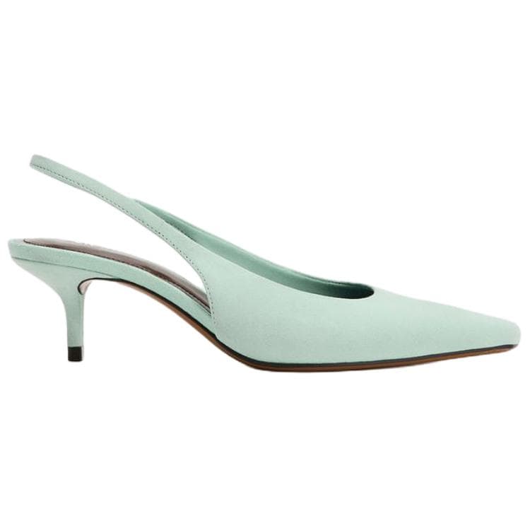 Туфли zara Высокие каблуки Low Топ Мятно-зеленый Женские - изображение 2