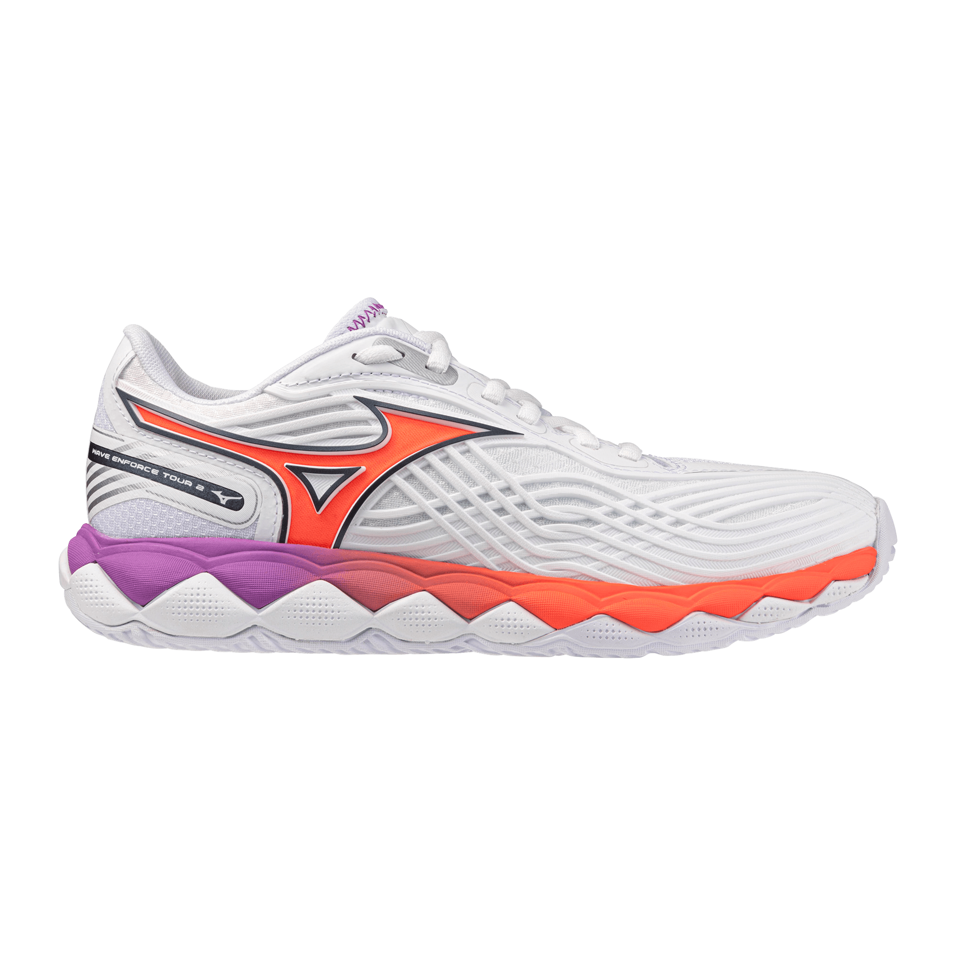 Кроссовки для тенниса Mizuno WAVE ENFORCE TOUR 2 Теннисные кроссовки Низкий топ Белый Оранжевый Фиолетовый Многоцветный 61GA260102 Женские - изображение 5