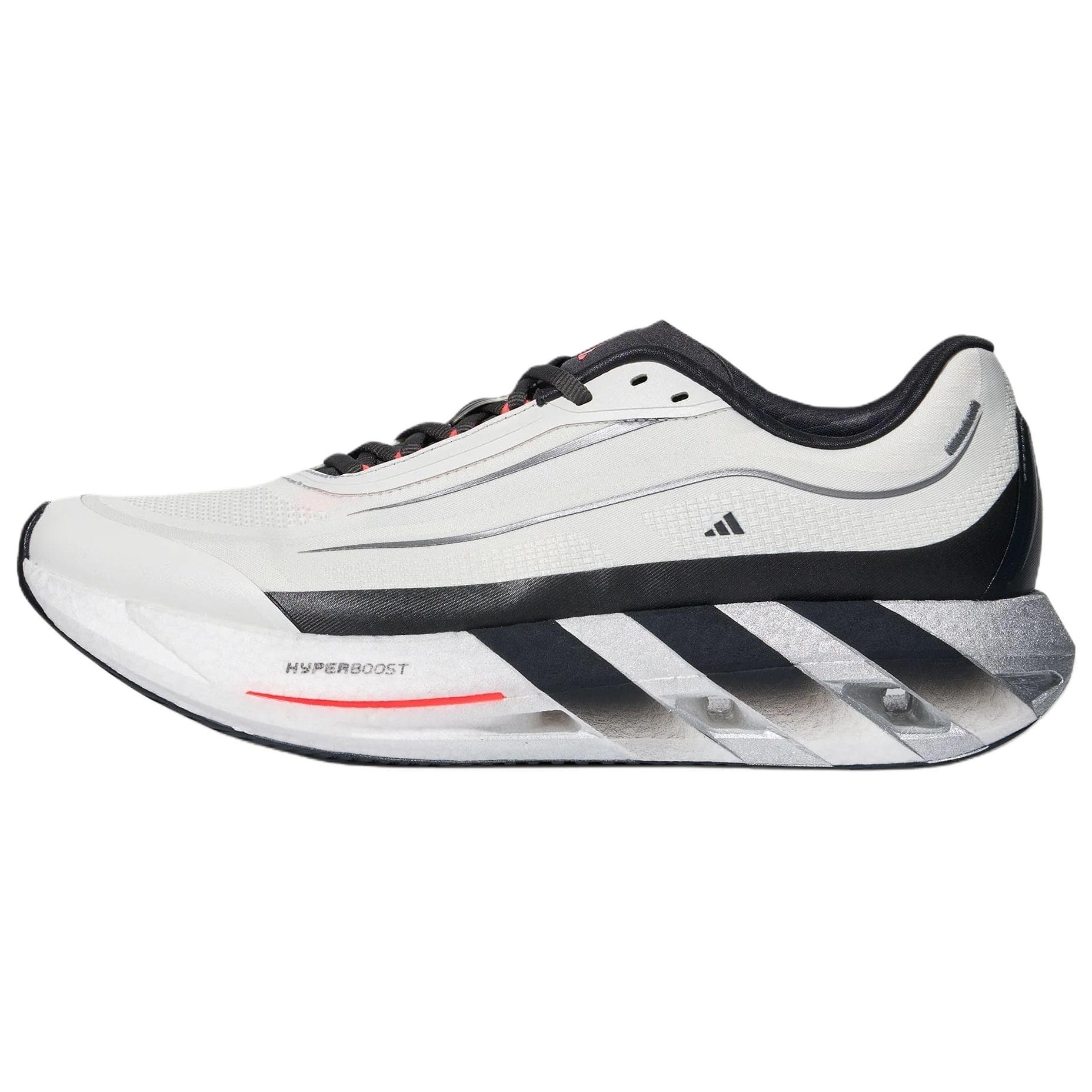 Кроссовки для бега Adidas HYPERBOOST Беговые кроссовки Низкий Топ Кристальный Белый Угольно-черный Вихрь Неоново-красный Унисекс - изображение 1