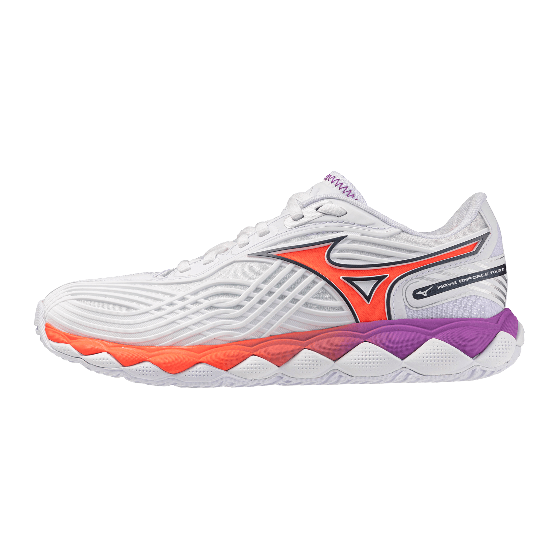 Кроссовки для тенниса Mizuno WAVE ENFORCE TOUR 2 Теннисные кроссовки Низкий топ Белый Оранжевый Фиолетовый Многоцветный 61GA260102 Женские - изображение 1