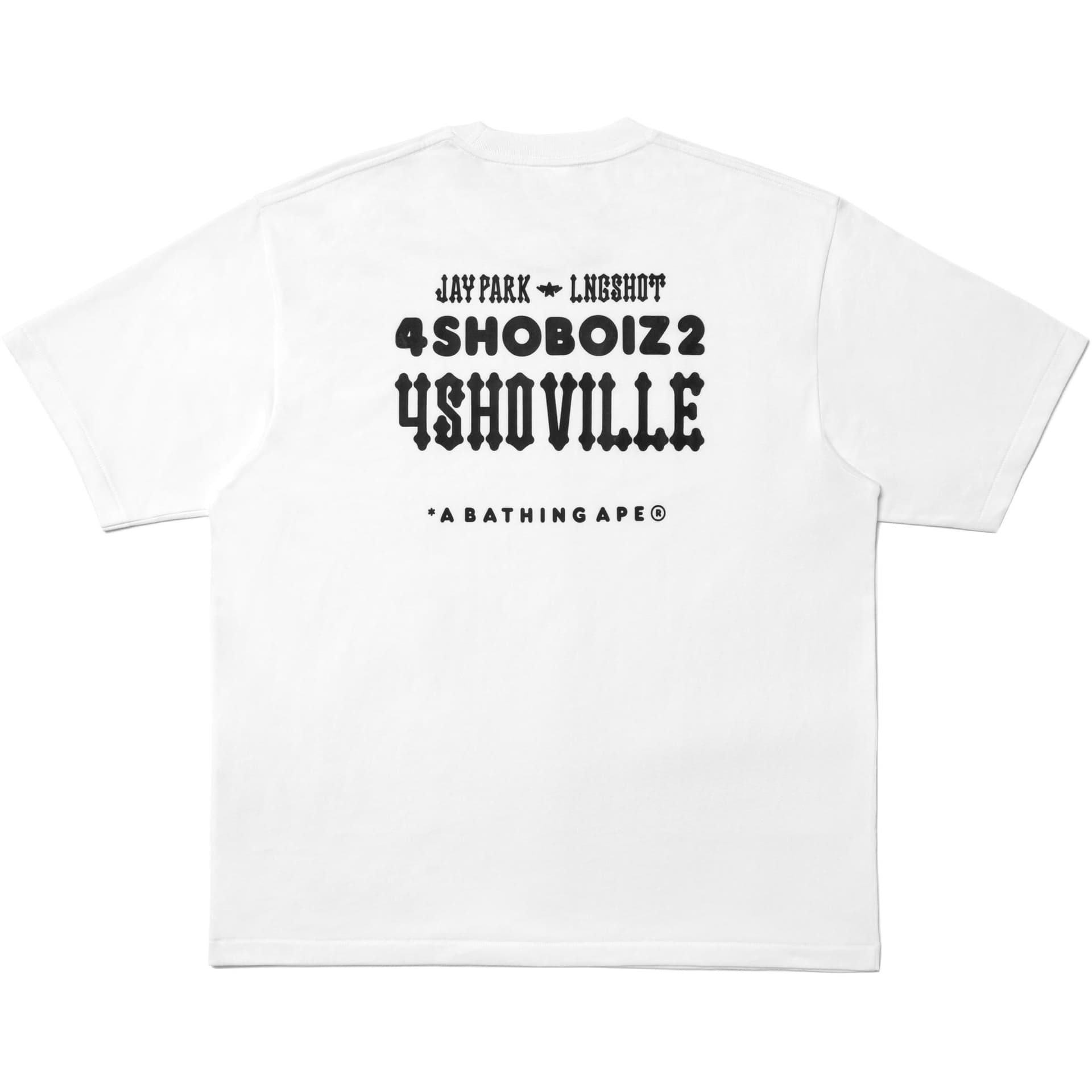 Футболка A BATHING APE Jay Park X LNGSHOT Белый Унисекс T-рубашки - изображение 2