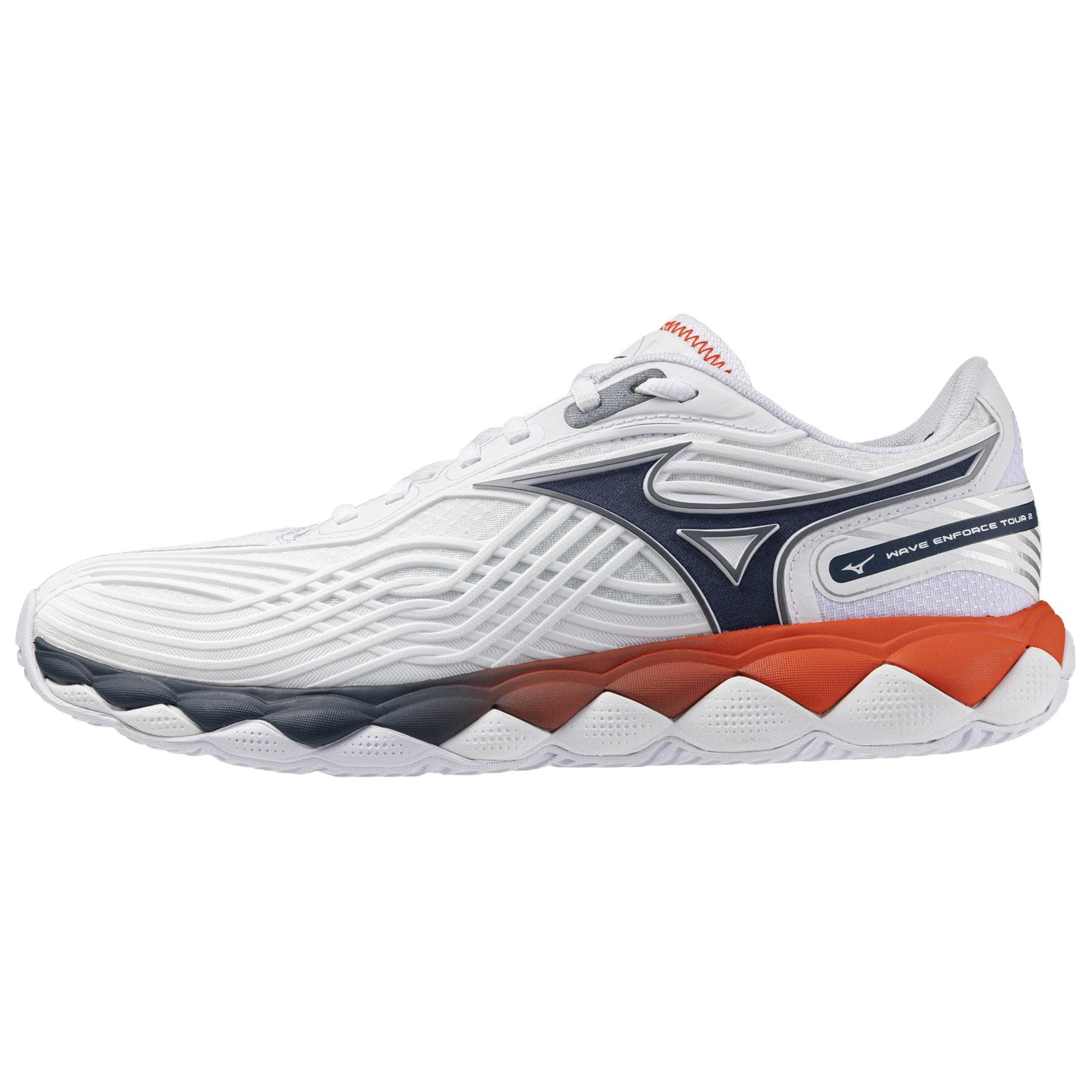 Кроссовки для тенниса Mizuno WAVE ENFORCE TOUR 2 Теннисные кроссовки Низкий топ Белый Синий и Оранжевый Многоцветный 61GA260002 Мужской - изображение 1