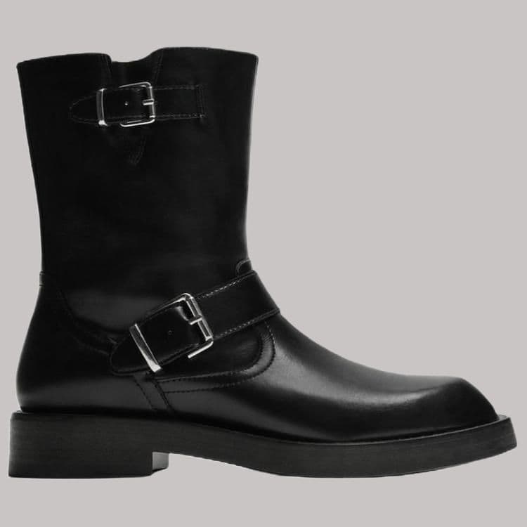 Сапоги ZARA ПУ (полиуретан) ботильоны мужские черные - изображение 2