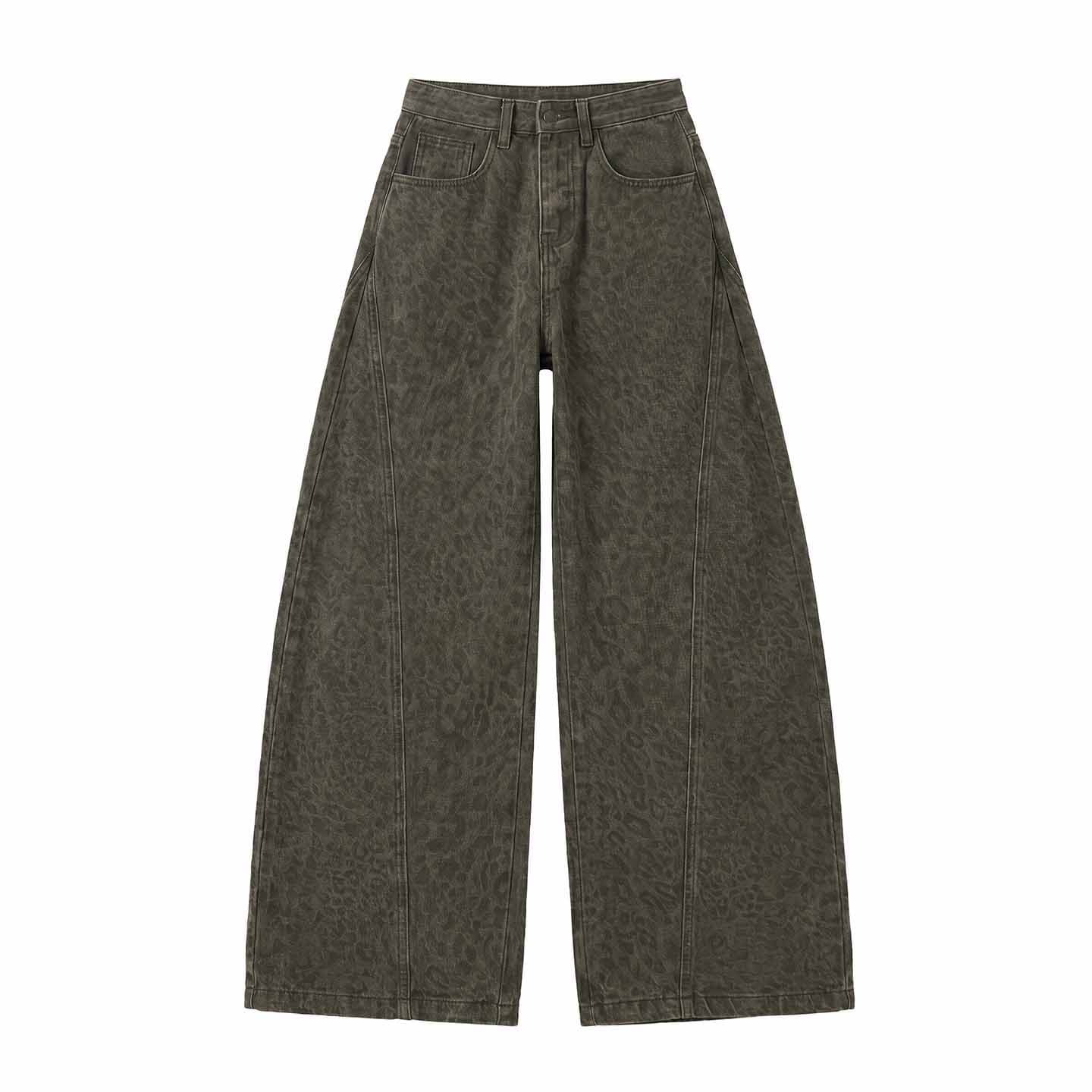 Джинсы dickies Армейский зеленый Леопардовый принт Удлиненная длина Женские Джинсы - изображение 1
