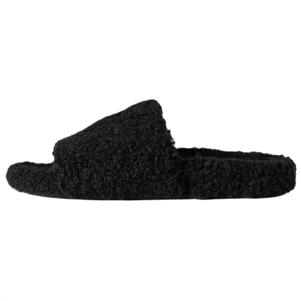 Сандалии Balenciaga Furry Шлепанцы Черный мужской - изображение 1
