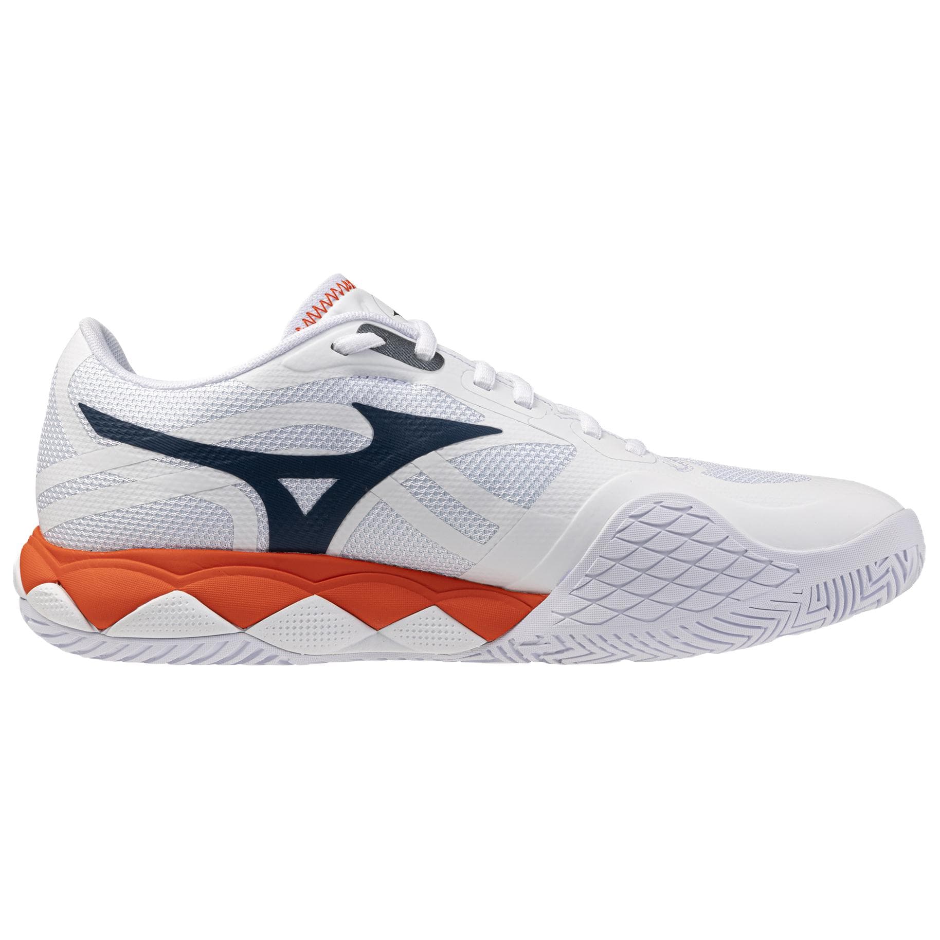 Кроссовки для тенниса Mizuno WAVE ENFORCE TOUR 2 Теннисные кроссовки Низкий топ Белый Синий и Оранжевый Многоцветный 61GA260002 Мужской - изображение 2