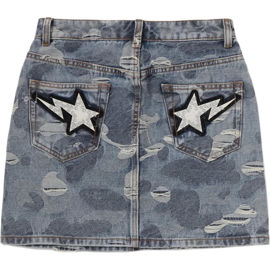 A BATHING APE FW26 Джинсовый синий Женские Джинсовые мини юбки - изображение 2