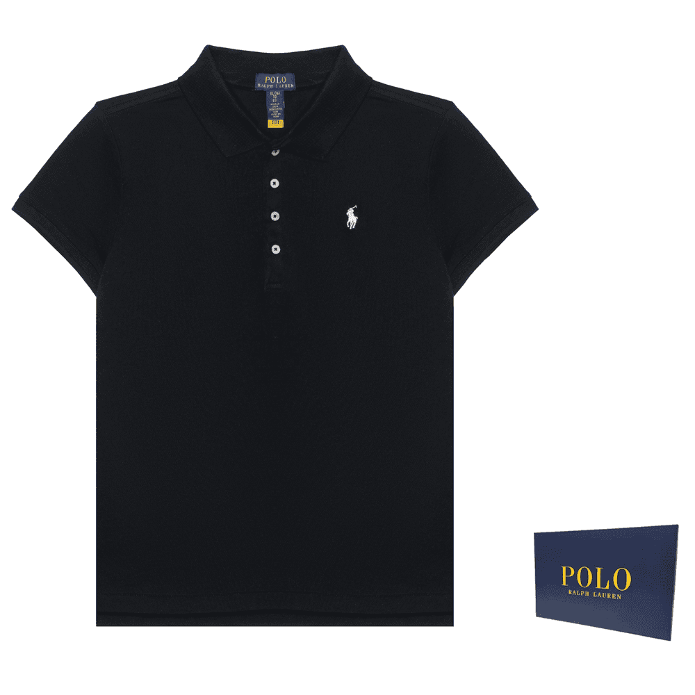 Футболка Polo Ralph Lauren Поло SS24 Стандартный черный Детский - изображение 7